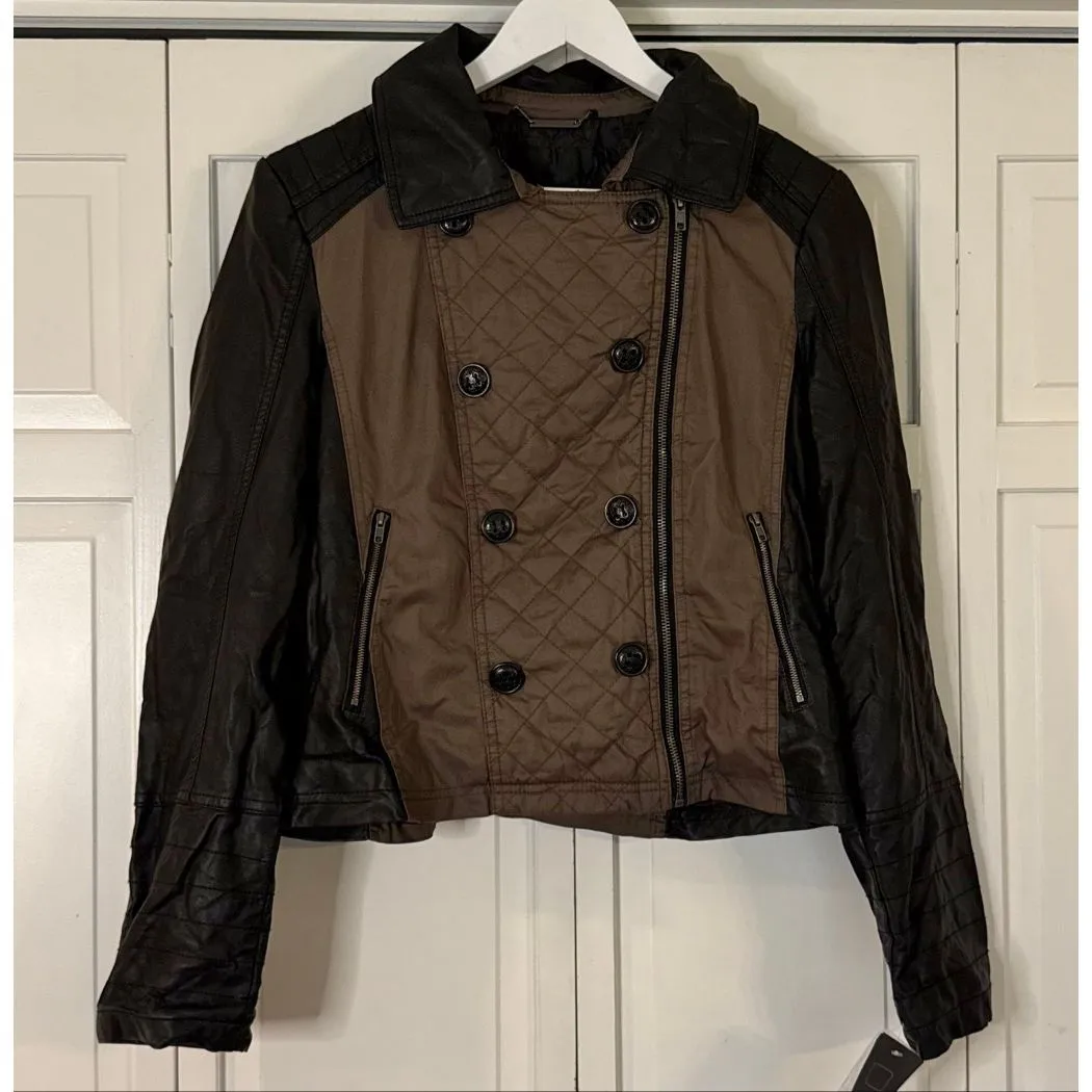 Mossimo NWT quilted faux leather moto jacket size large Black - Image 2