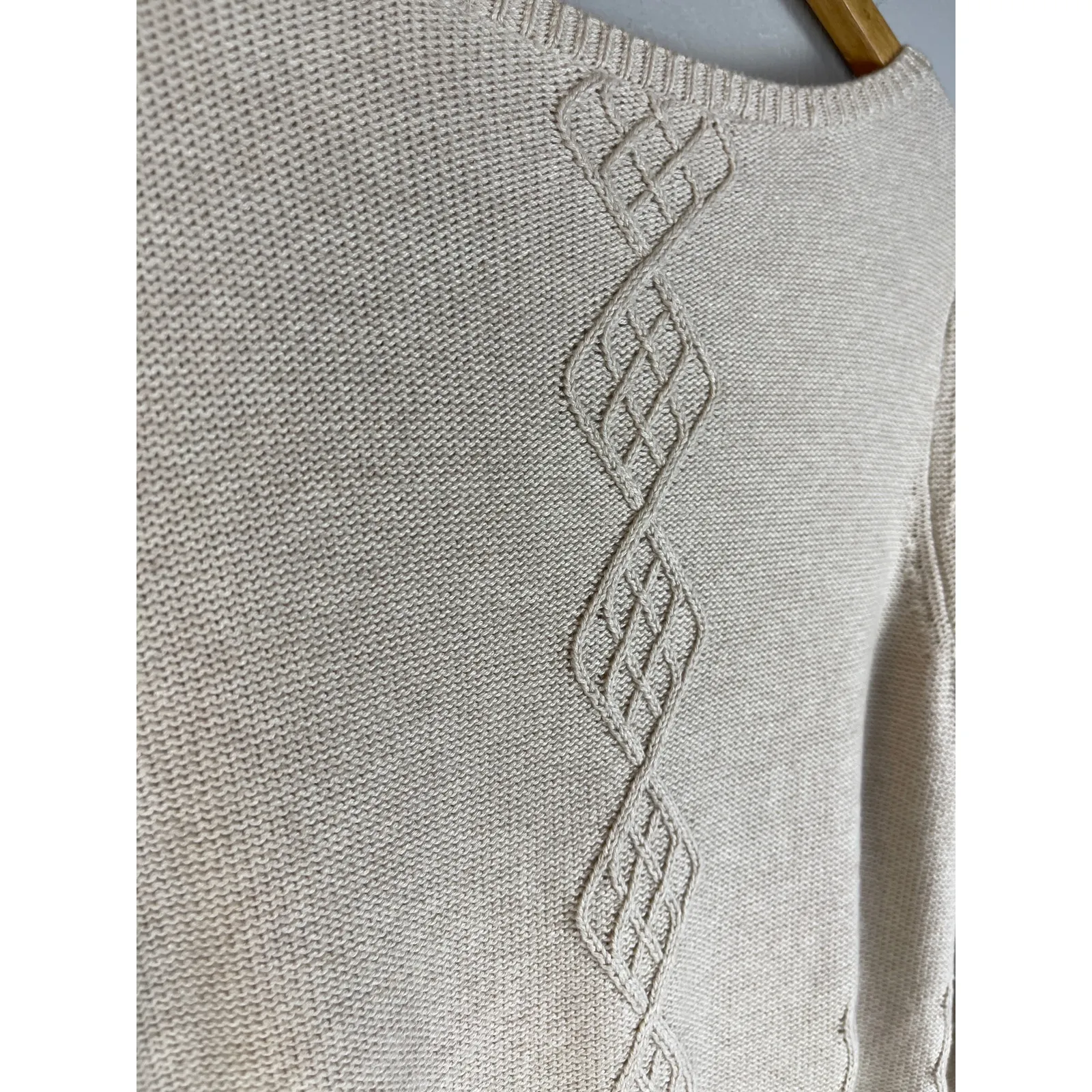 Soft Surroundings Reza Sweater Cashmere Blend in Oatmeal Heather Size XS - Image 9