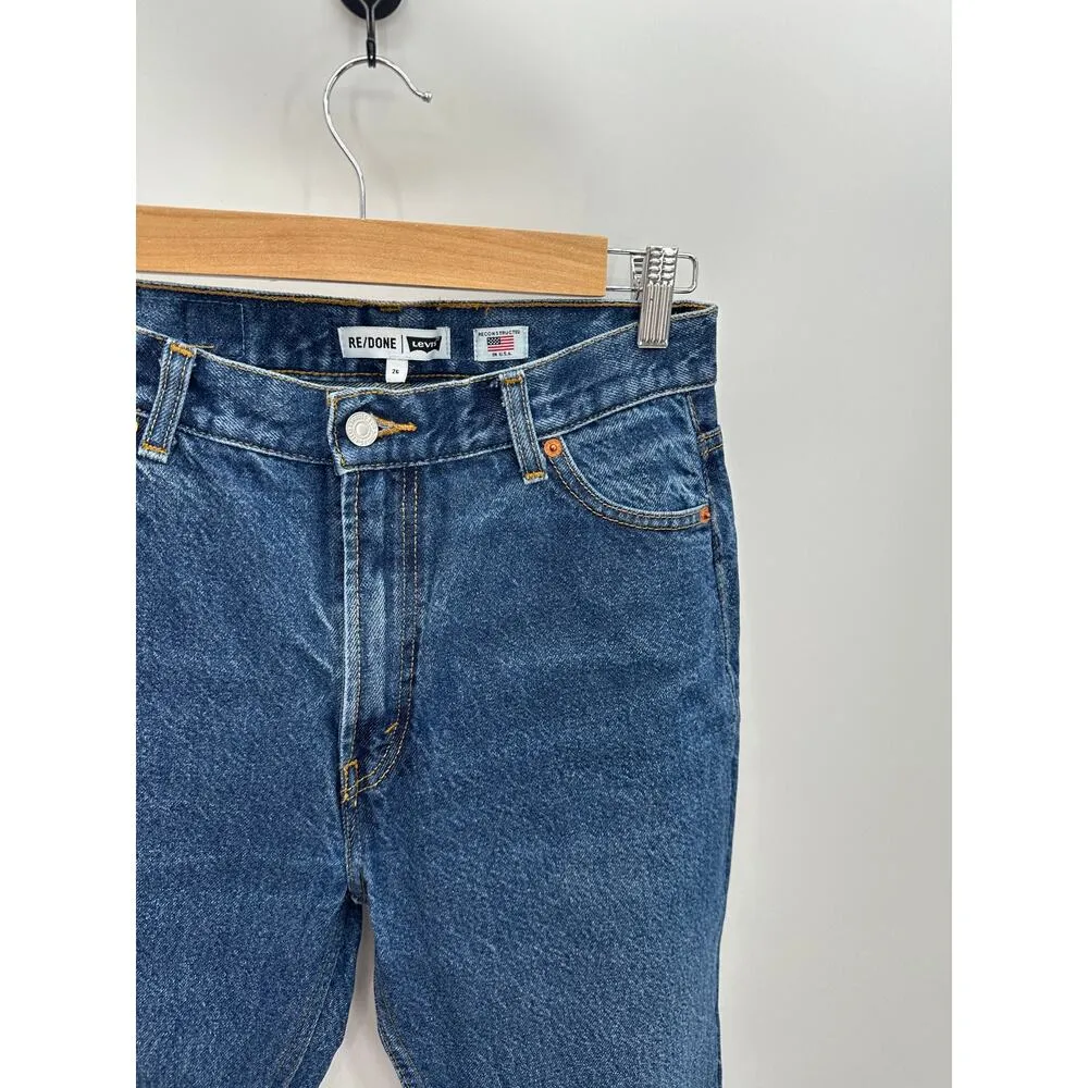 RE/DONE Levi's Indigo Wash High Rise Stove Pipe Denim Jeans Women Size 26 - Image 6