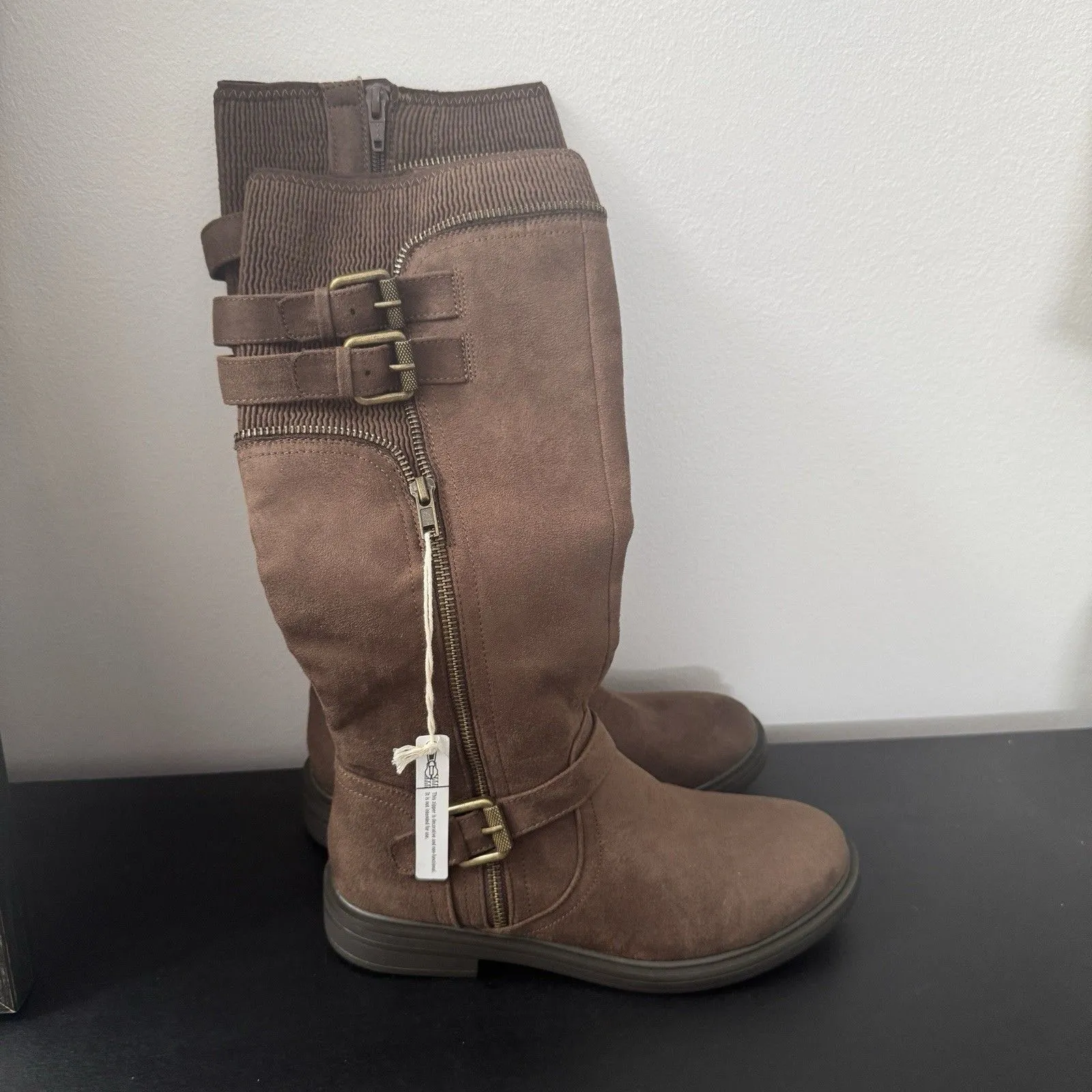 WHITE MOUNTAIN Women's Mazed Brown Knee High Boot Brown Riding Boot Size 7 - Image 6