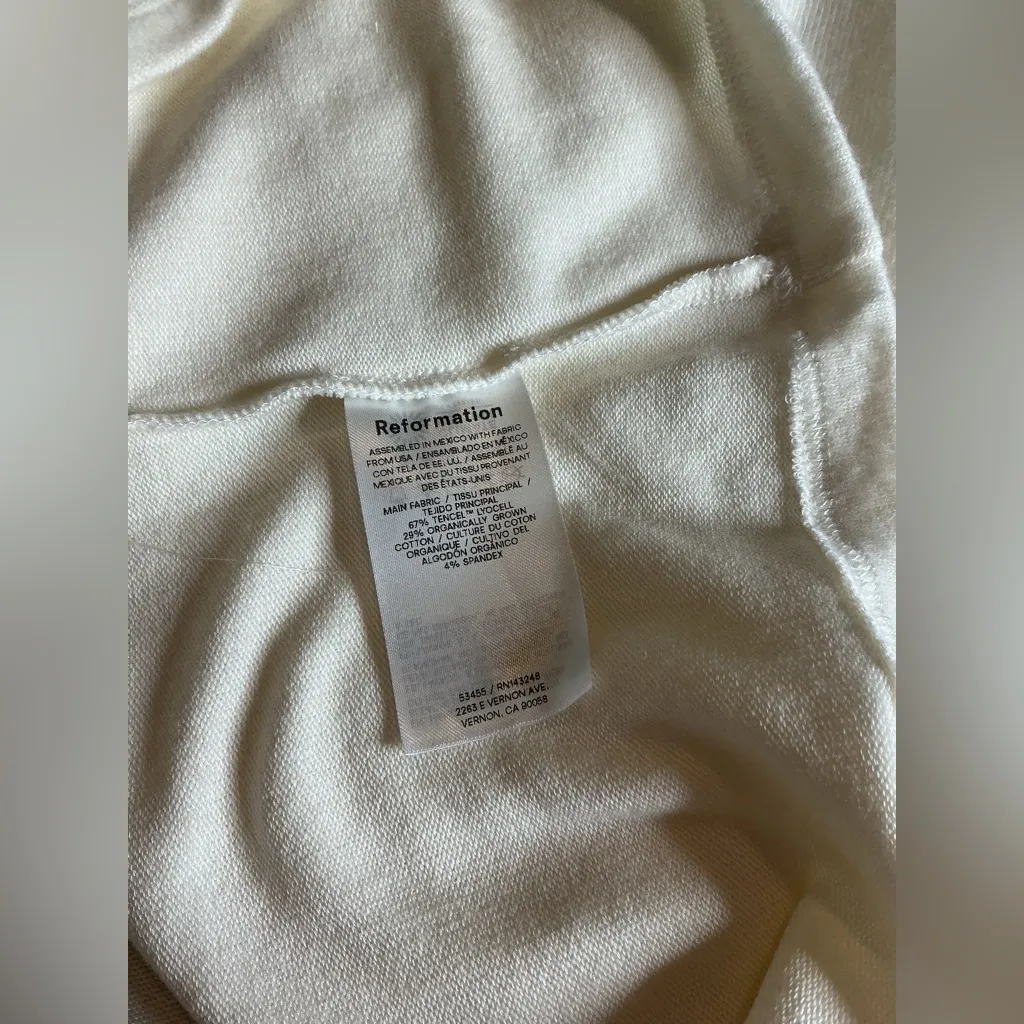 Reformation Cream Long Sleeve Mini Dress - Image 8