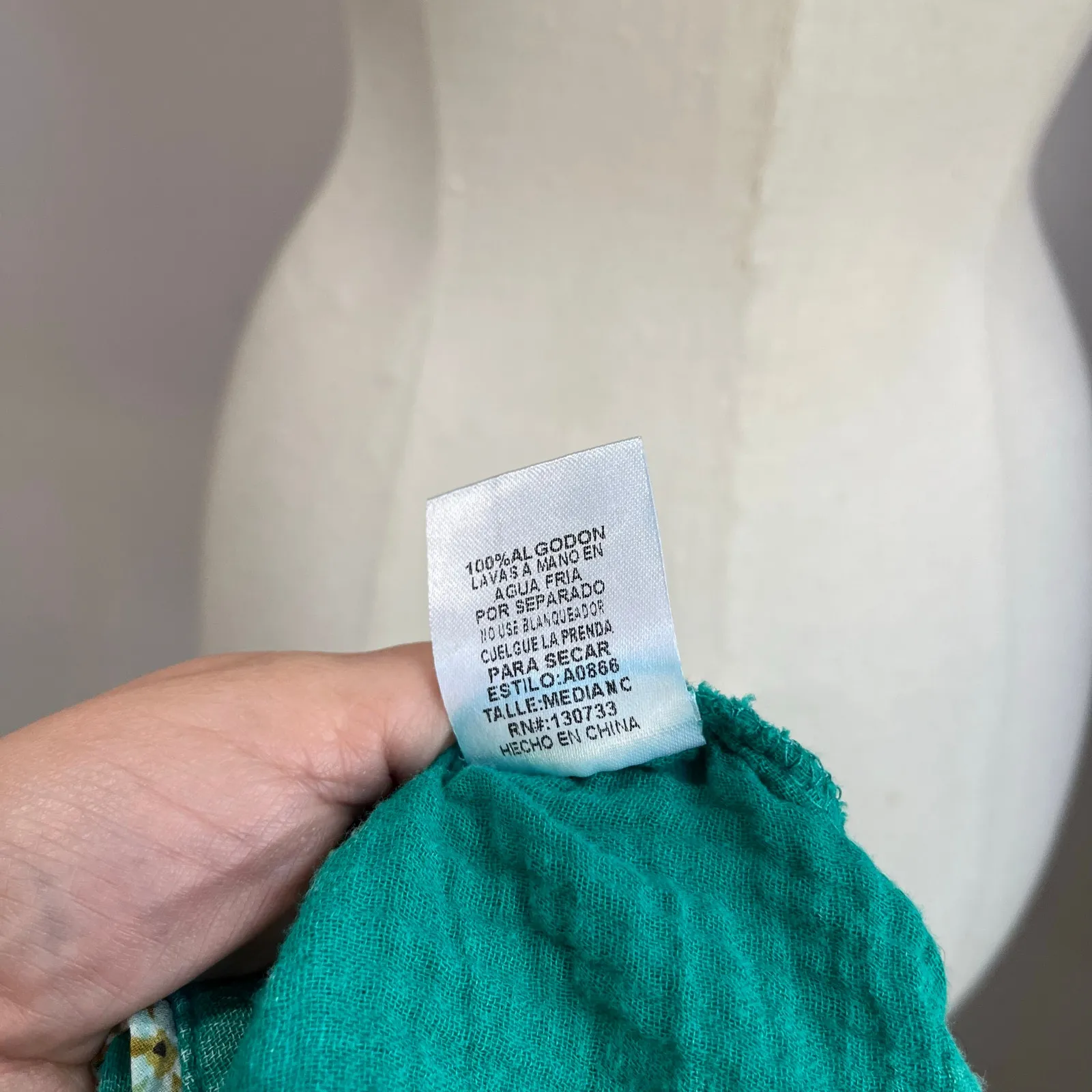 Umgee 100% Cotton Gauze Tunic Top Size M Teal Boho Oversized Summer Blouse - Image 5