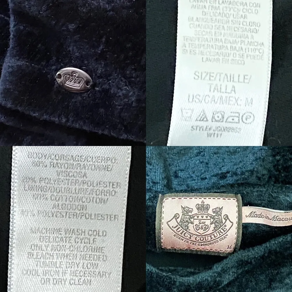 Black Velvet Velour Draped Shoulder Long Sleeve Dress Size M - Image 14