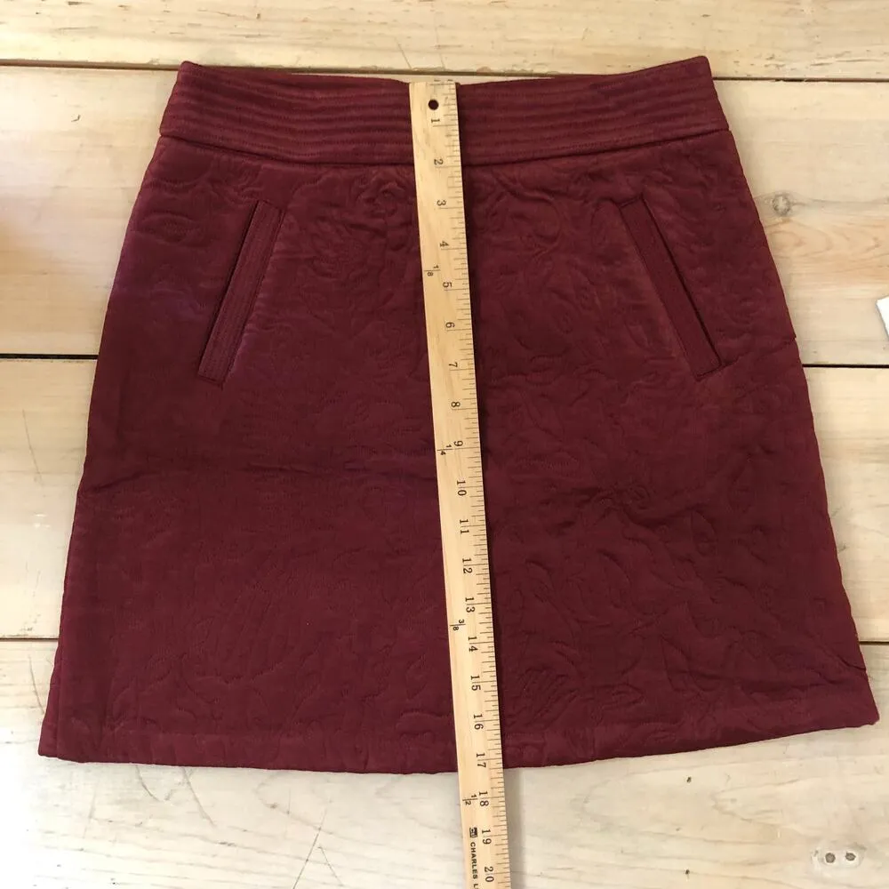 Anthropologie Maeve NWT Women's Beatrice Quilted Mini Skirt Burgundy 0 - Image 10