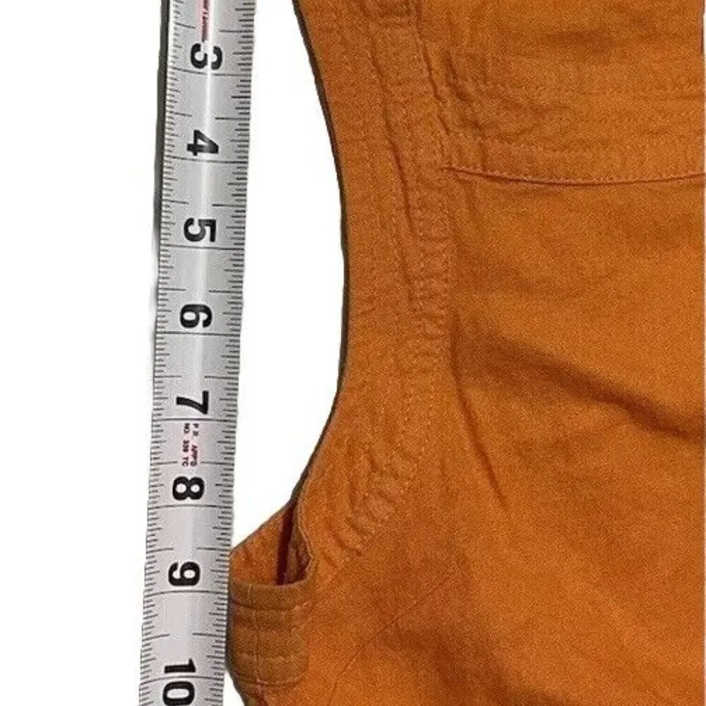 For Cynthia Women’s Linen Button Dress Sleeveless Asymmetrical Orange Dress Sz S - Image 8