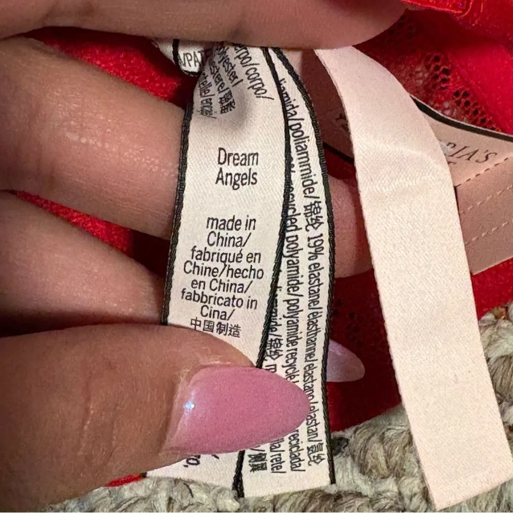 NWT VICTORIA'S SECRET Dream Angels Unlined Red Lace-Up Corset Top- Size Small-DD - Image 11