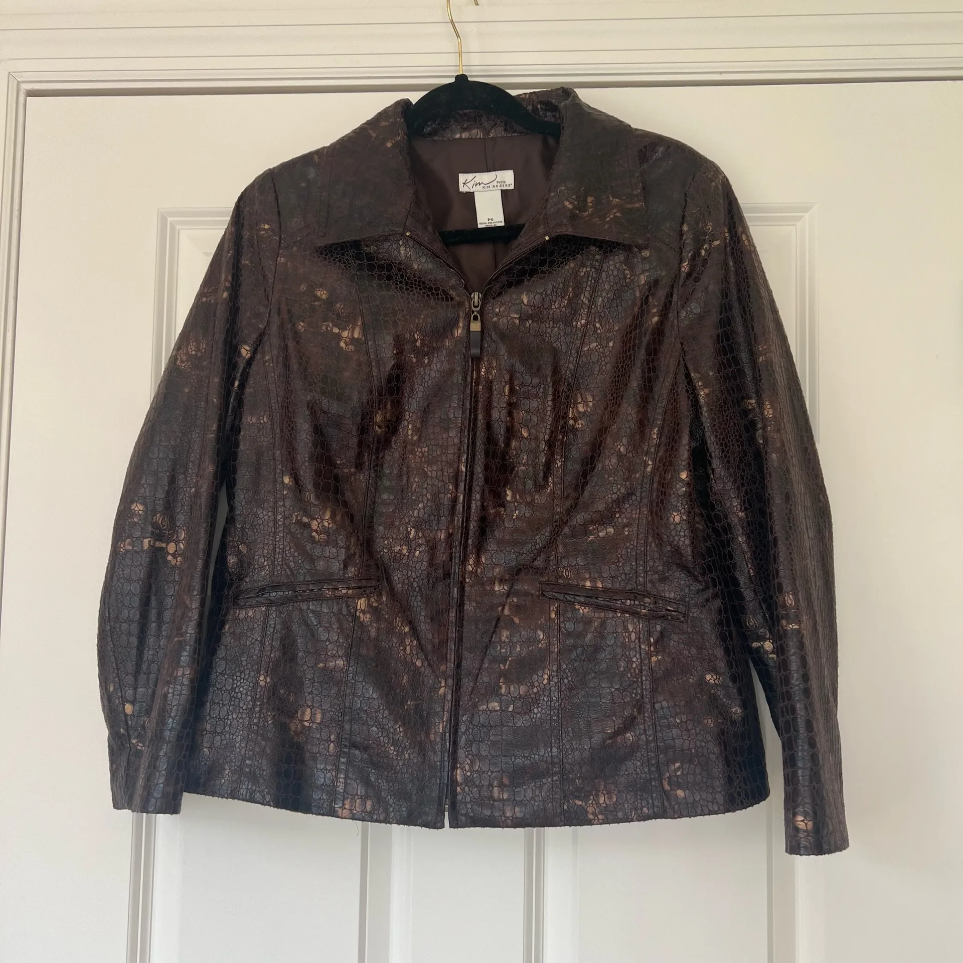 Vintage Kim Roger’s Faux Leather Snakeskin Jacket - Image 4
