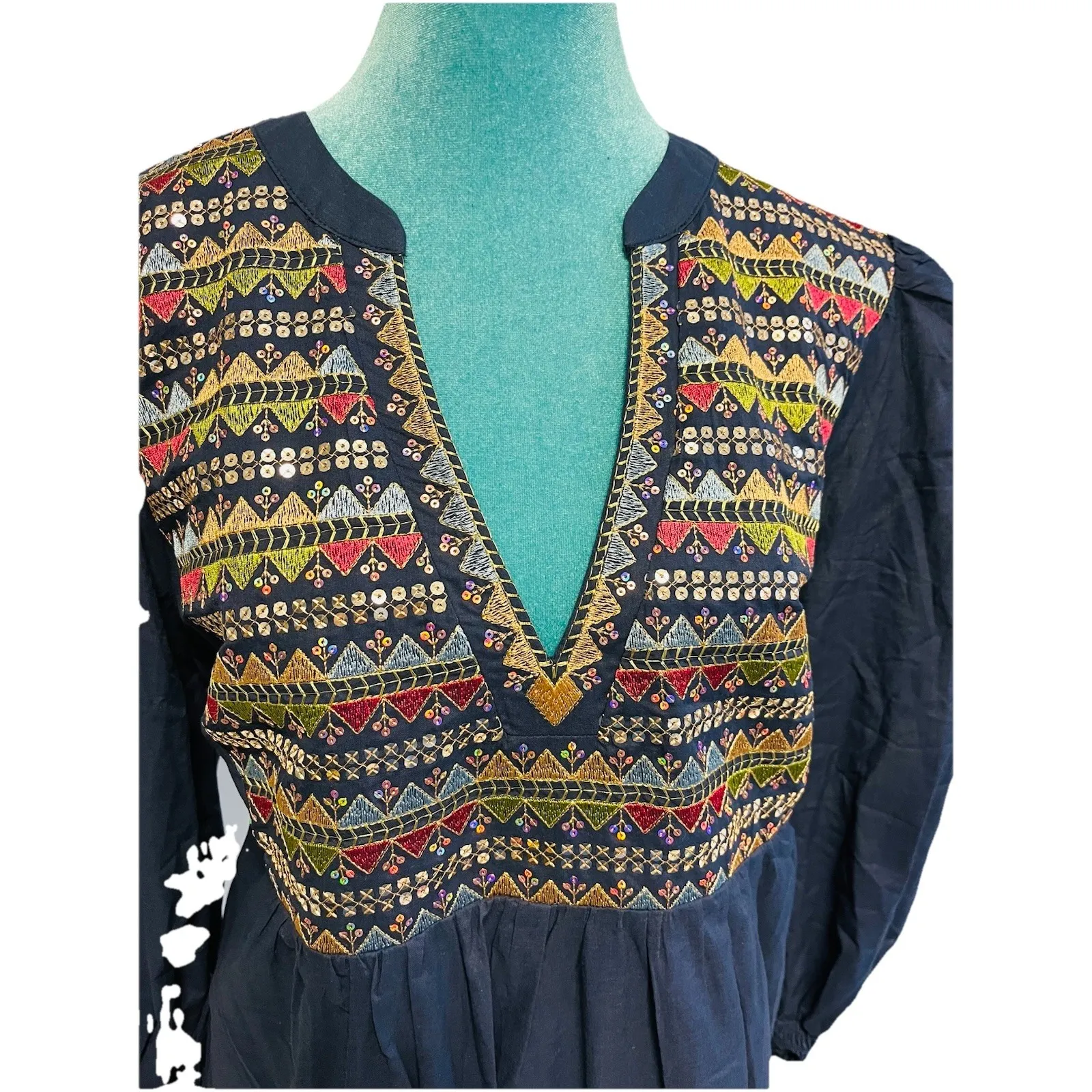 Tuckernuck Pomander Place Kenzo Navy Embroidered Sequin Dress Women's XXL NWT - Image 2