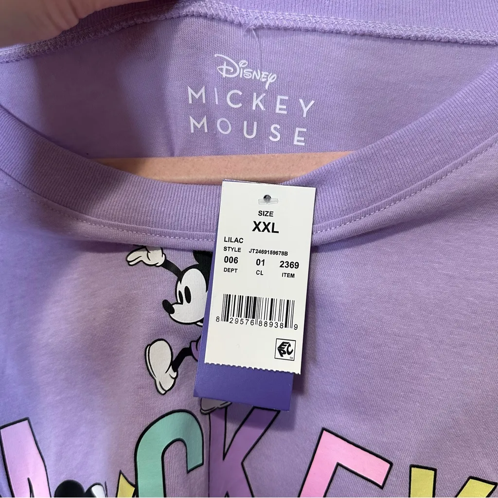 NWT disney mickey mouse cropped long sleeve shirt size xxl juniors - Image 3