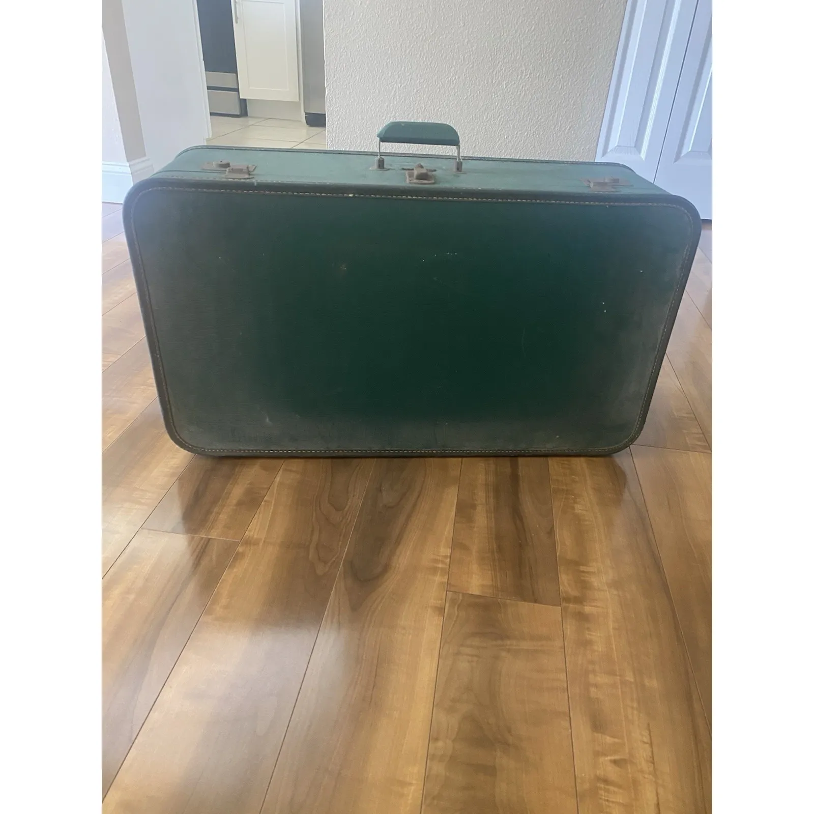 Vintage Lady Baltimore Green Hard Case Suitcase Starline Mid Century Modern Deco - Image 2