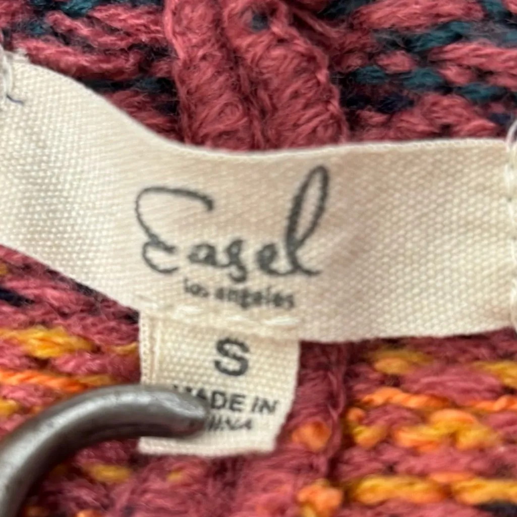 Easel Multicolor Oversize Patterned Boho knit cardigan Size S - Image 9