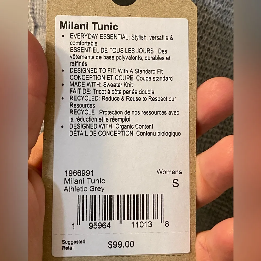 Prana Milani tunic size small. Waffle knit hooded sweater. Athletic grey NWT - Image 3