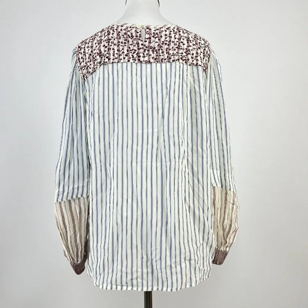 $455 NOWT See By Chloé Floral Stripe Top Blouse Size 38 - Image 7