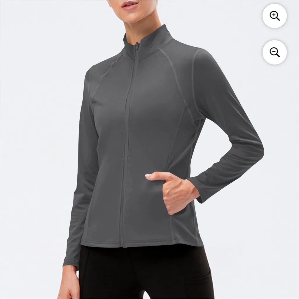 Layer8 NWT Layer 8 Full Zip Slimming Athletic Jacket Dark Gray - Image 2