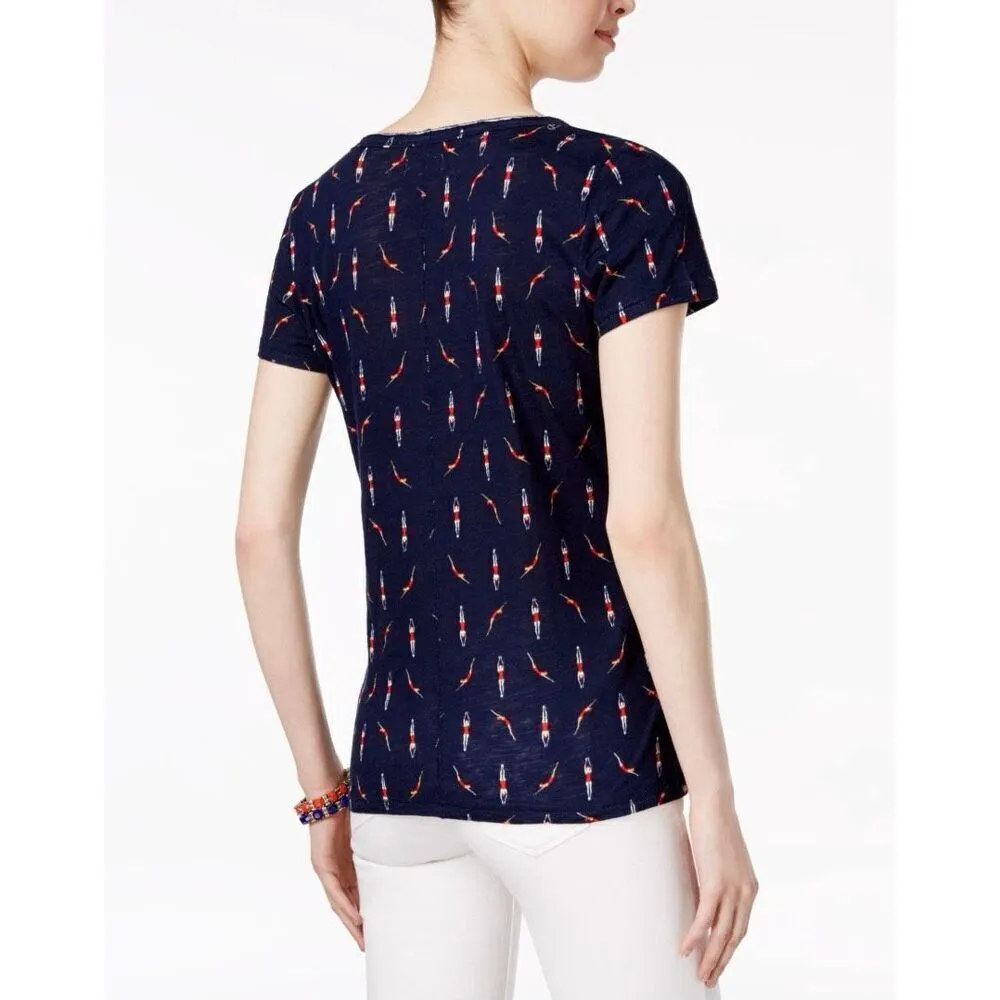 NWT Womens Maison Jules Swimmer Swimming Swim Slim Fit V Neck Tee Shirt - Sz XS - Image 2