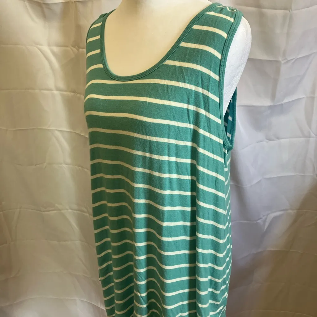 Zenana Outfitters Teal and White Striped Tank Top - Image 5