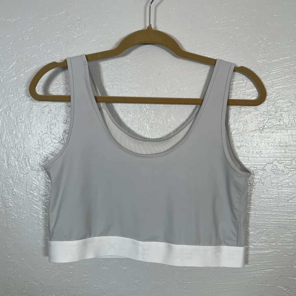 TomboyX Women 2X Light Gray Compression Top Medium Support Lined Bra Minimizer - Image 5