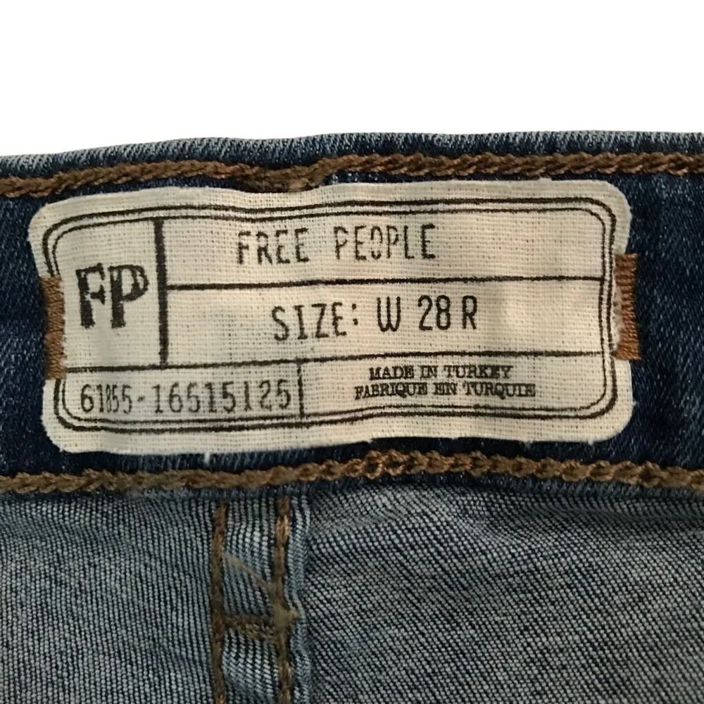 Free People One Island blue pin tuck skinny denim jeans 28* READ - Image 5