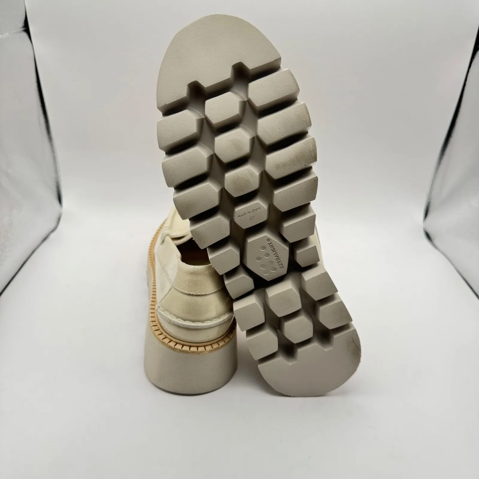 Pedro Garcia Sebas Lug Loafers Women's Shoes Cream Lug Sole Chunky Size 40 US 10 - Image 6