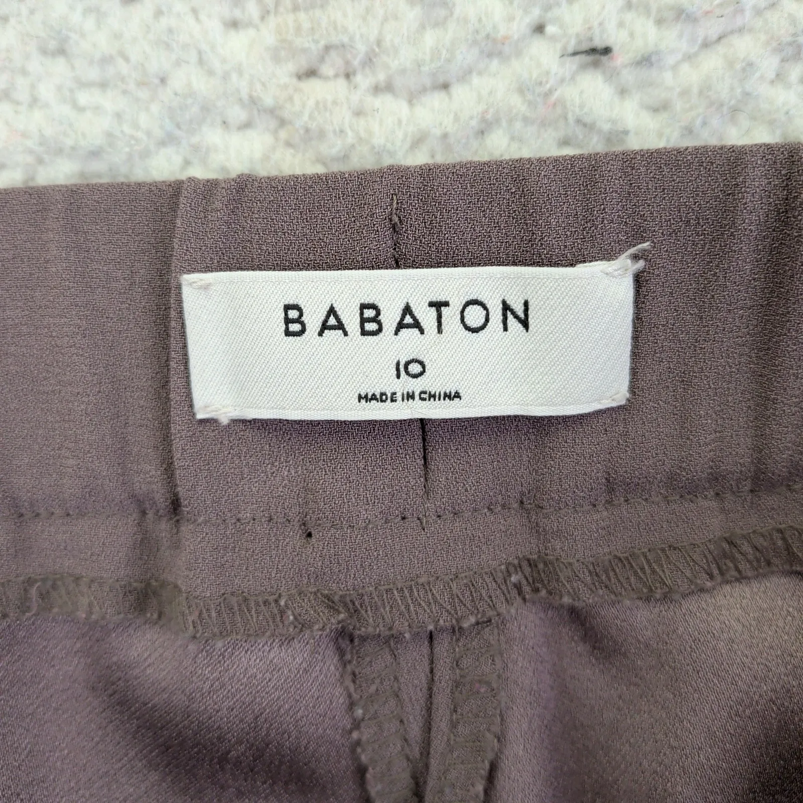 Aritzia Babaton Womens Size 10 Brown Beige Elastic Waist Pull On Trouser Pants - Image 5