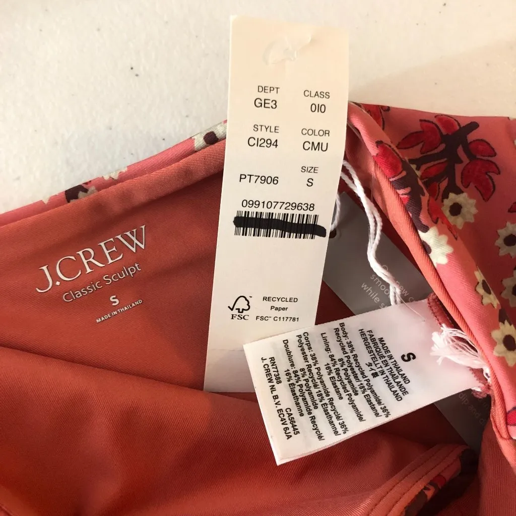 J Crew Sunny Bikini Bottom In Classic Sculpt Floral Pink S - Image 3
