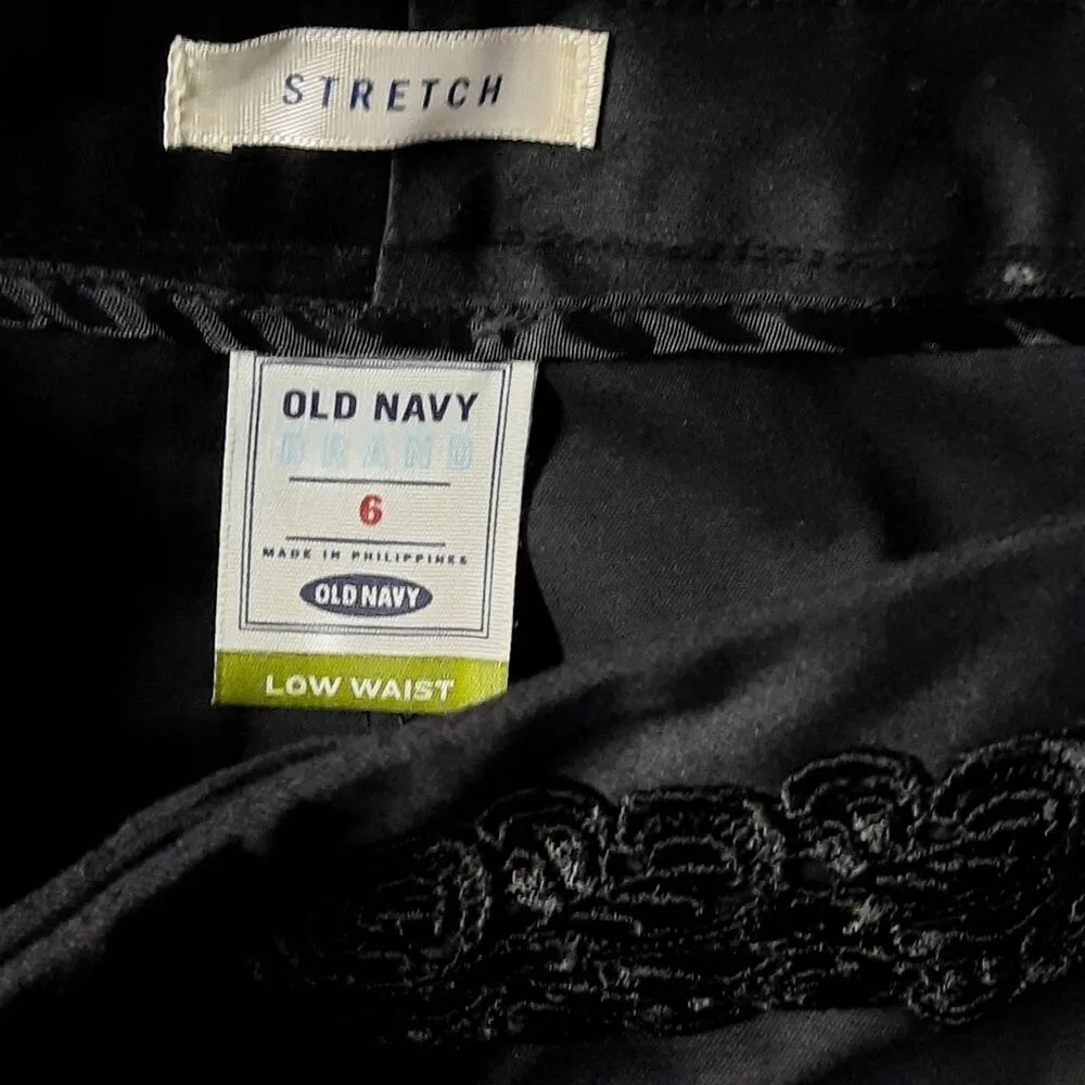 Old Navy Women Pants Size 6 Black Straight Leg Casual Cotton Stretch Slacks - Image 6