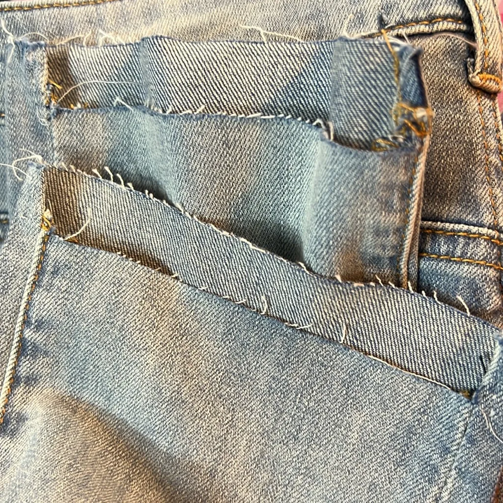 EVIDNT Los Angeles Size 27 Verona Skinny Cropped Ankle Distressed Raw Hem Jeans - Image 13