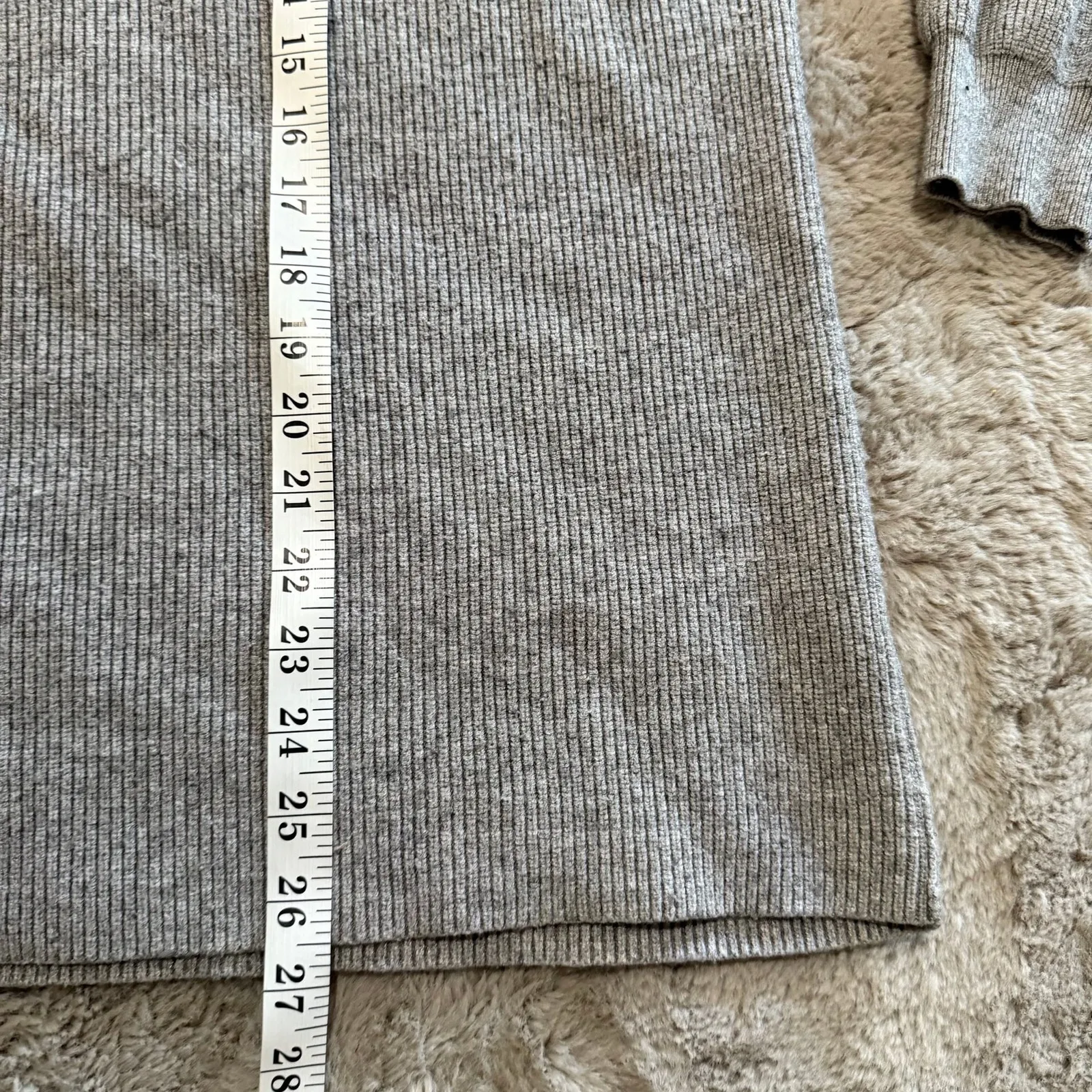 Free People  turtleneck‎ tunic sweater Size L Cozy Boxy Oversized gray - Image 13