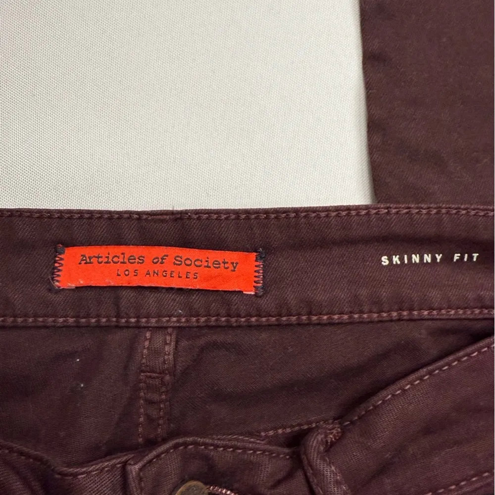 Articles Of Society Burgundy Skinny Jeans - Image 6
