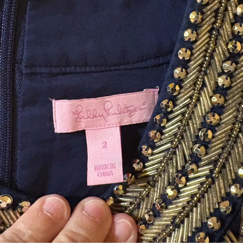 Lilly Pulitzer Carlton Shift Dress in True Navy - Image 6