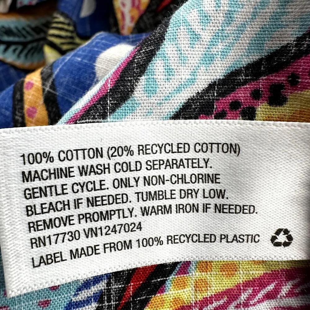 Tabitha Brown Puff Sleeve Midi Dress Mixed Floral Polka Dot A Line Blue Orange 2 - Image 6