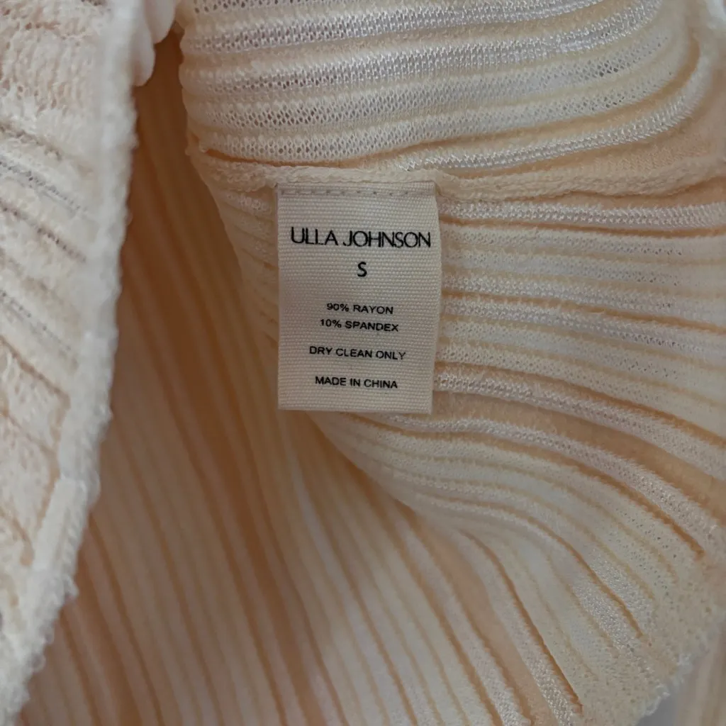 Ulla Johnson Lyana Pullover Cream Ivory Textured Rib Knit Sweater Top Size Small - Image 6