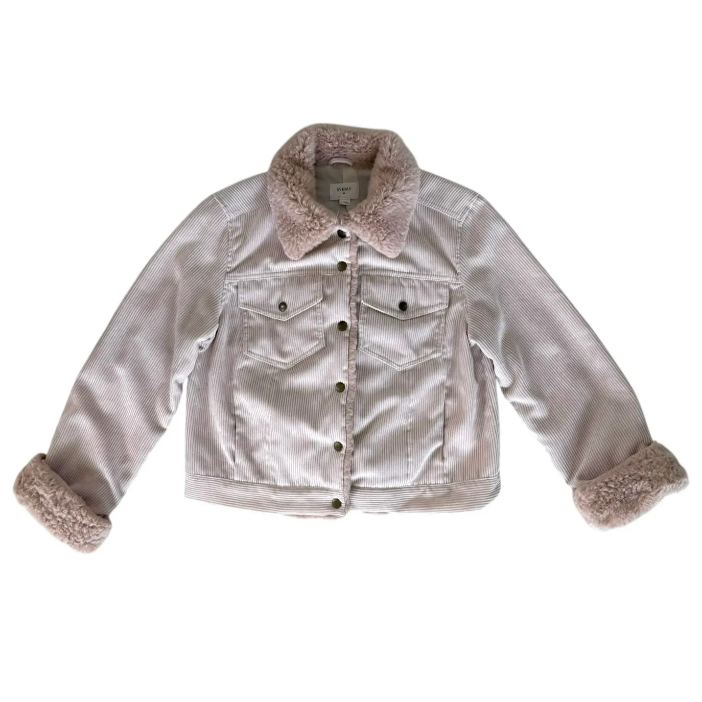 Everly  Corduroy Jacket faux fur collar Size Small gorpcore cabincore - Image 2