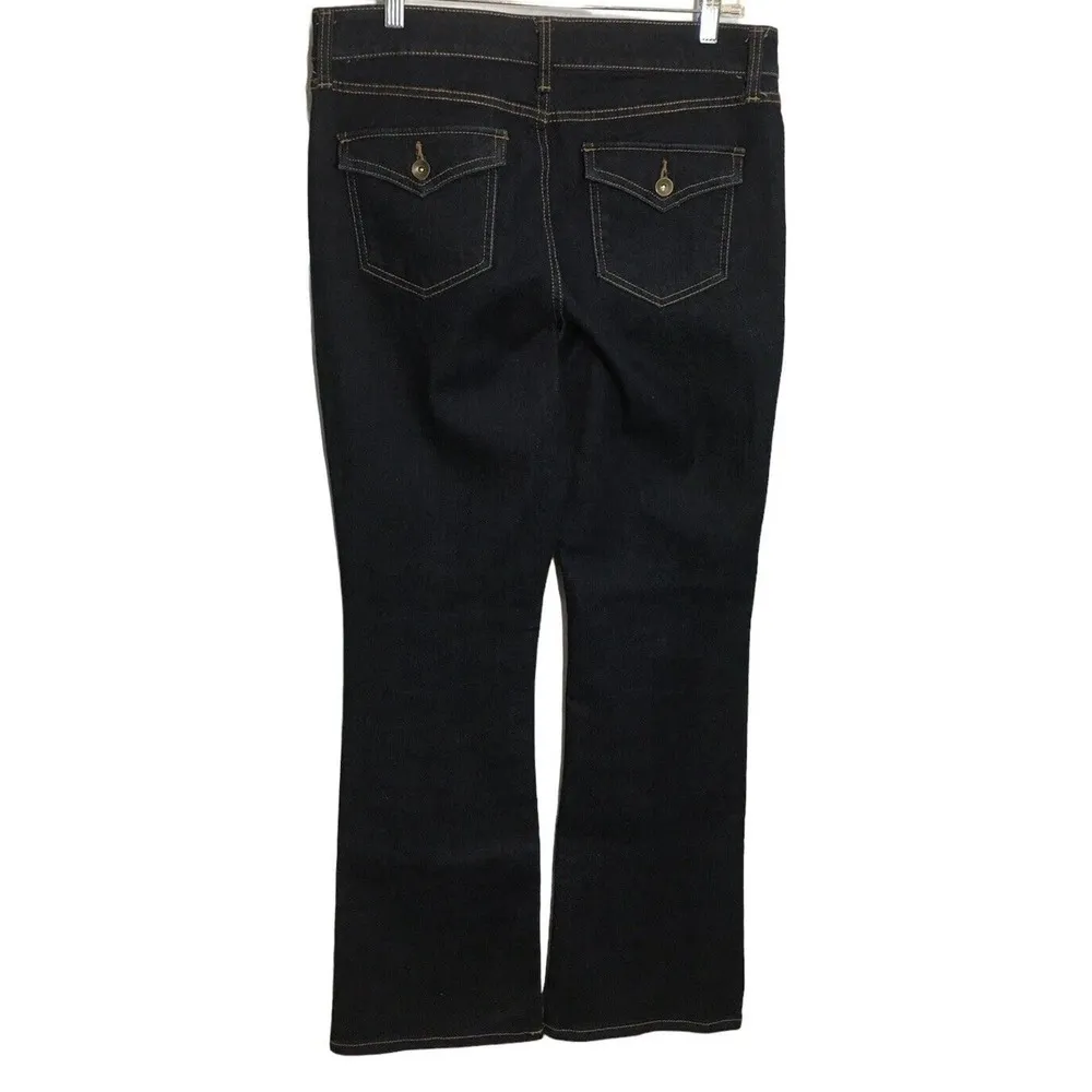 St John's Bay Womens Dark Wash Bootcut Leg Stretch Jeans Flap Pockets Size 10 - Image 4