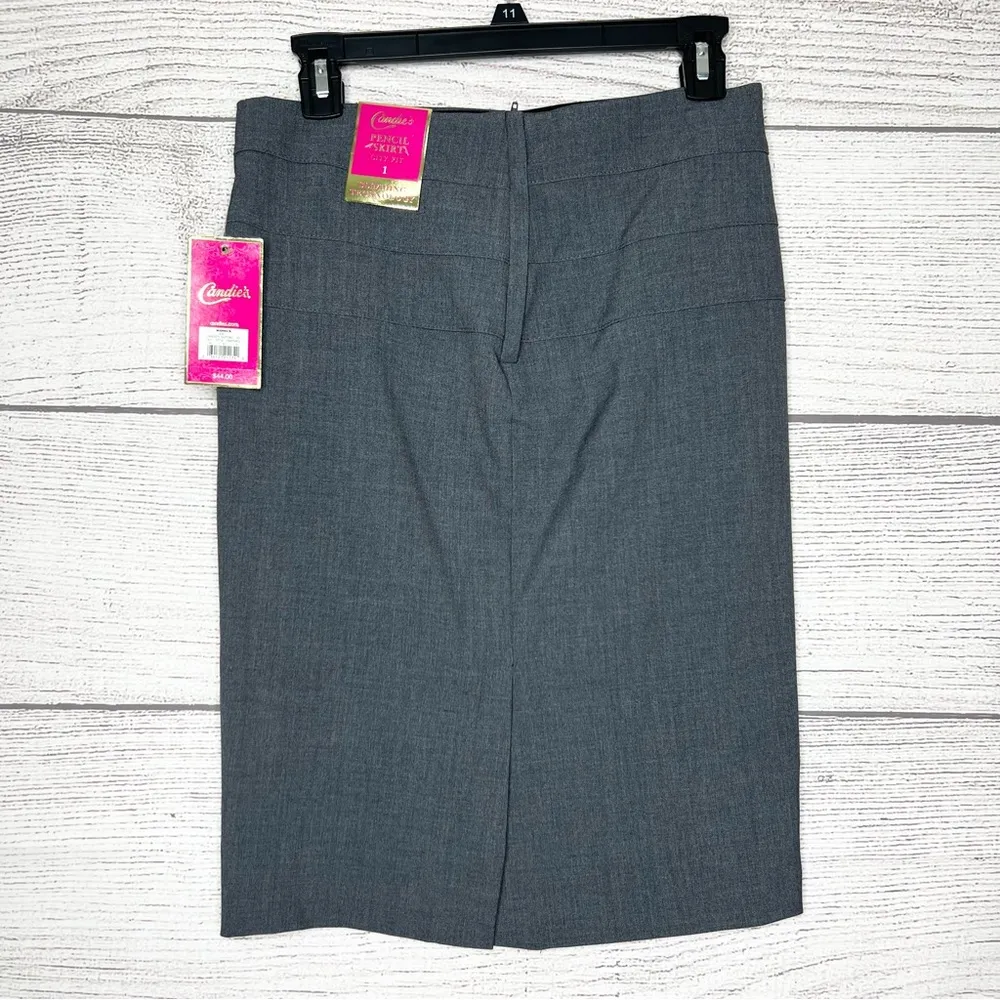 NWT Candie's Gray Slimming Pencil Skirt City Fit Size 1 - Image 3