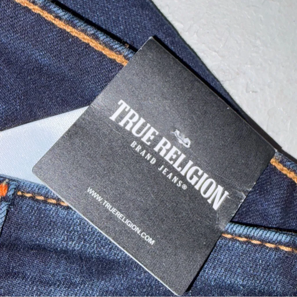 NEW True Religion Halle Mid Rise Super Skinny Dark Wash Denim Blue Jeans 24 - Image 10