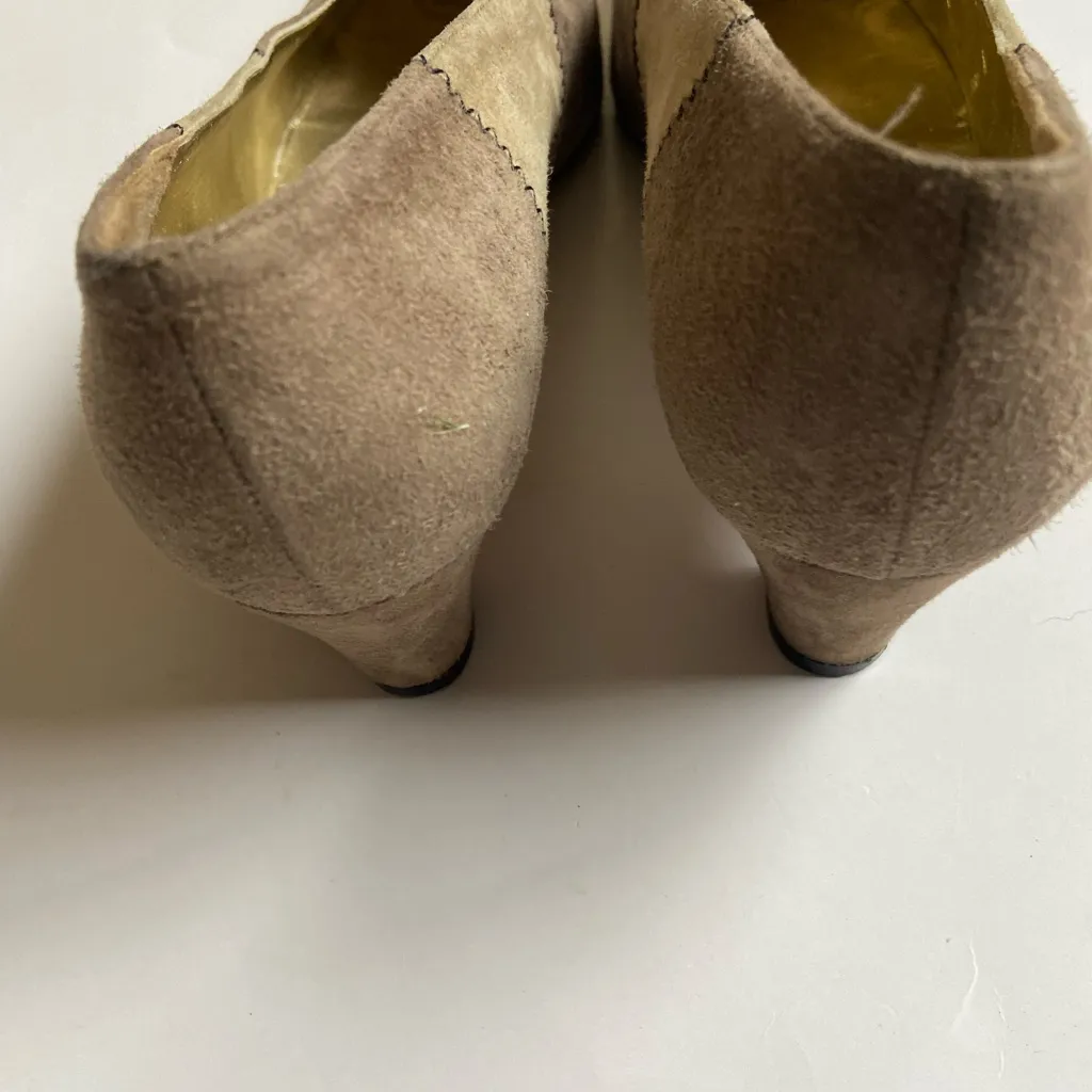 Women’s PANCALDI two toned Suede Heels size 6 Brown - Image 4