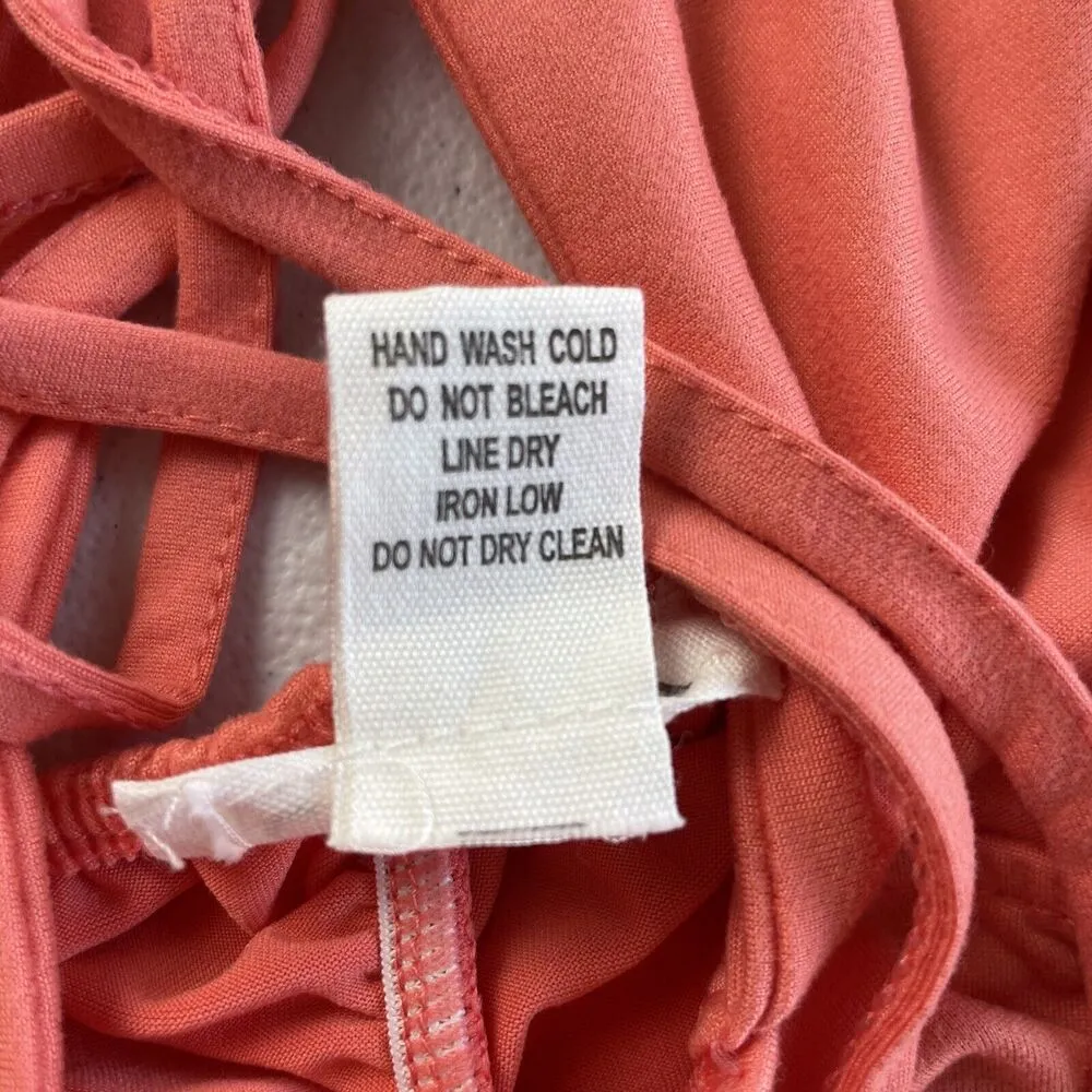 Capella Womens Cut Out Ruched Coral Mini Dress Juniors Size S/M Sleeveless Orange - Image 9