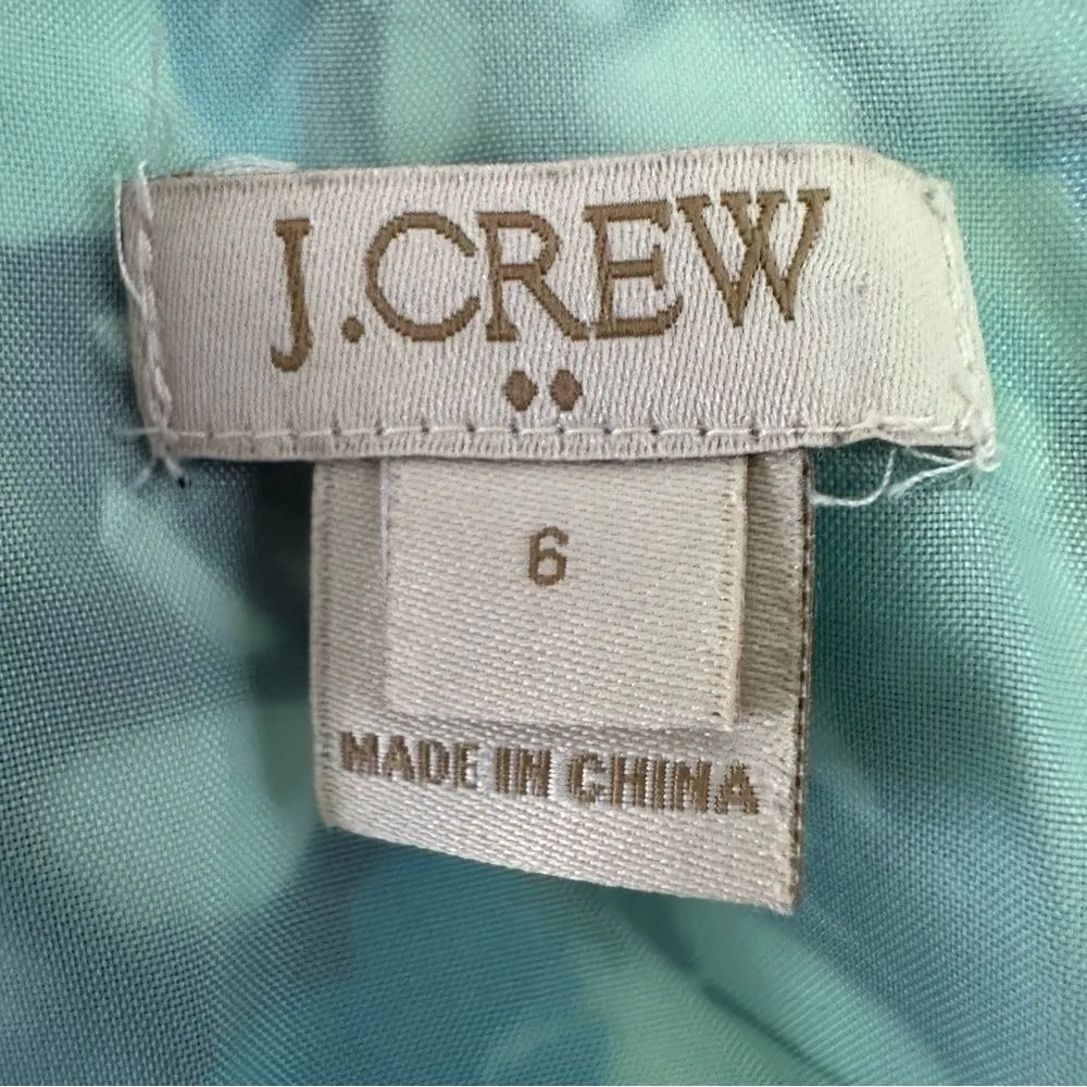 J. Crew Gallery Shift Dress Floral Mint Short Sleeve Crewneck Women’s 6 - Image 4