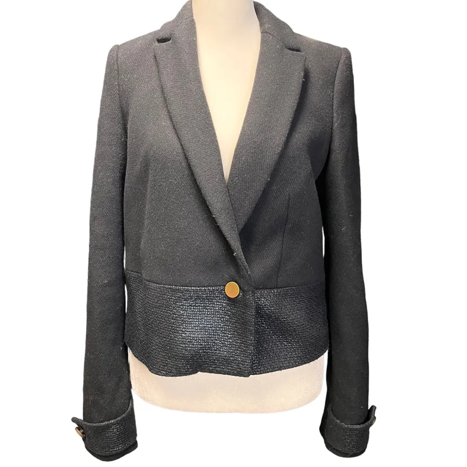 Trafaluc Zara textured short sturdy blazer jacket size small - Image 9