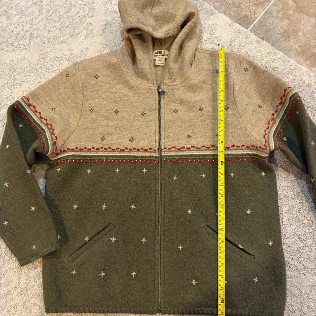 Woolrich 100 % Wool LT olive Heather Jacket Size Large - Image 3