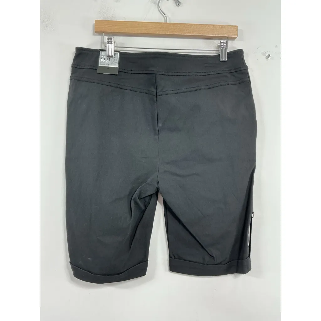 Womans SoHo Apparel Pullon Bermuda Shorts Large Black NWT - Image 2