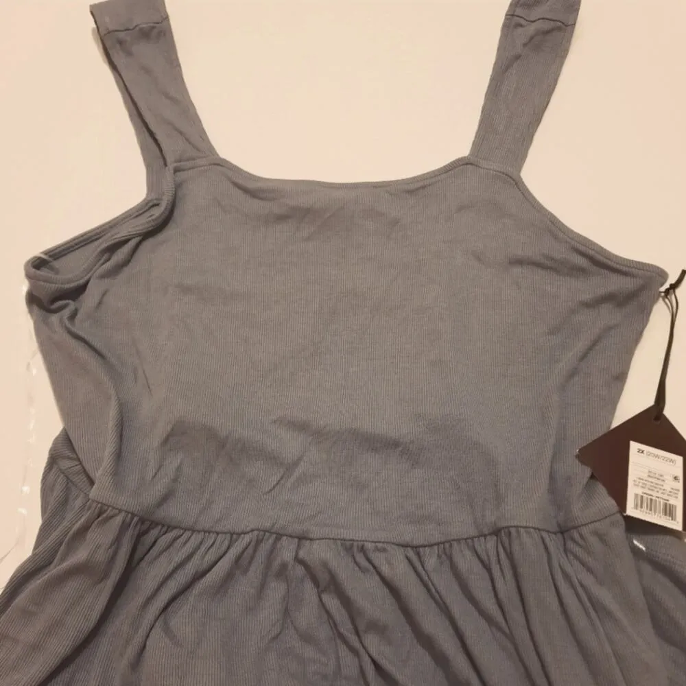 Ava & Viv Pants Jumpsuit Women Size X(US 14W) Gray Sleeveless Wide Leg Cropped - Image 5