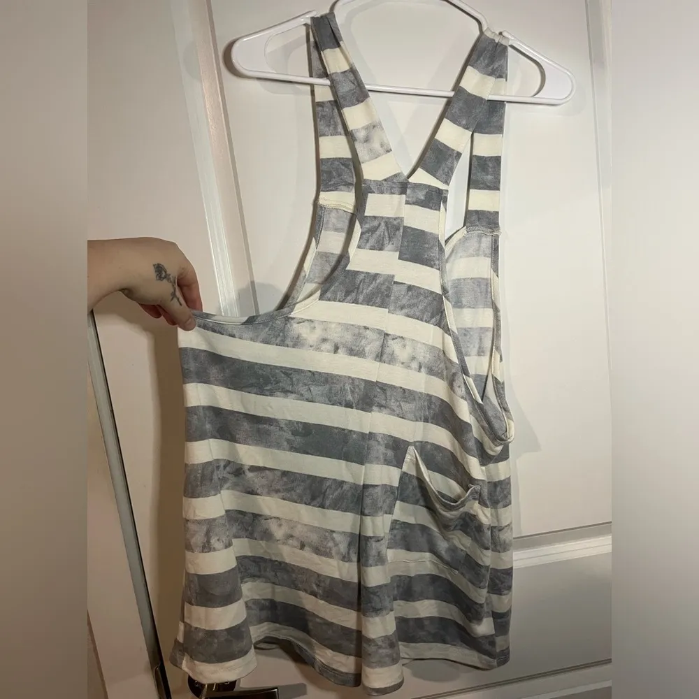 Dollcake FSL Apparel Acid Wash Fabric Loose Fit Romper Overralls Size Large White - Image 5