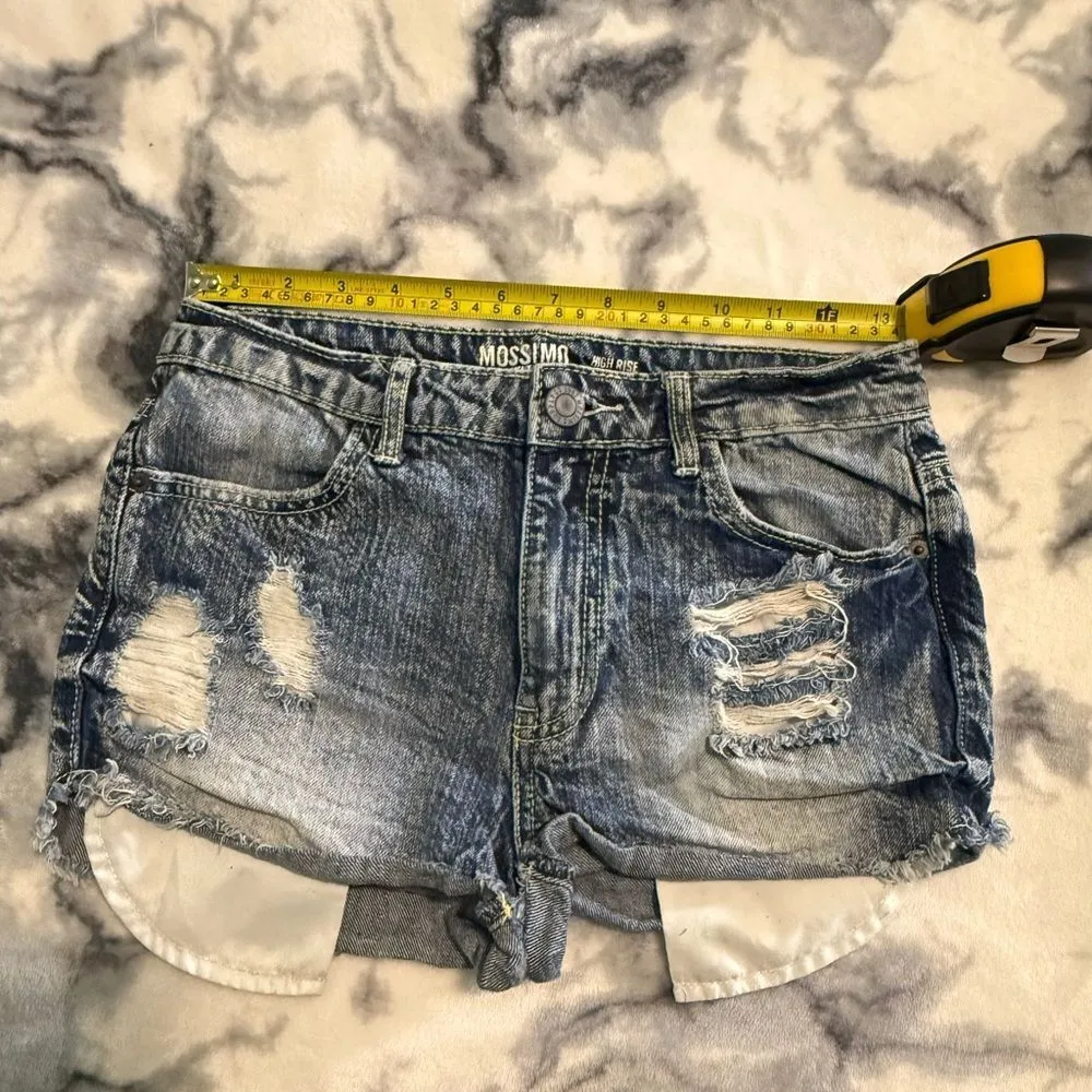 Mossimo Supply Co. Blue Distressed Jean Shorts - Image 4