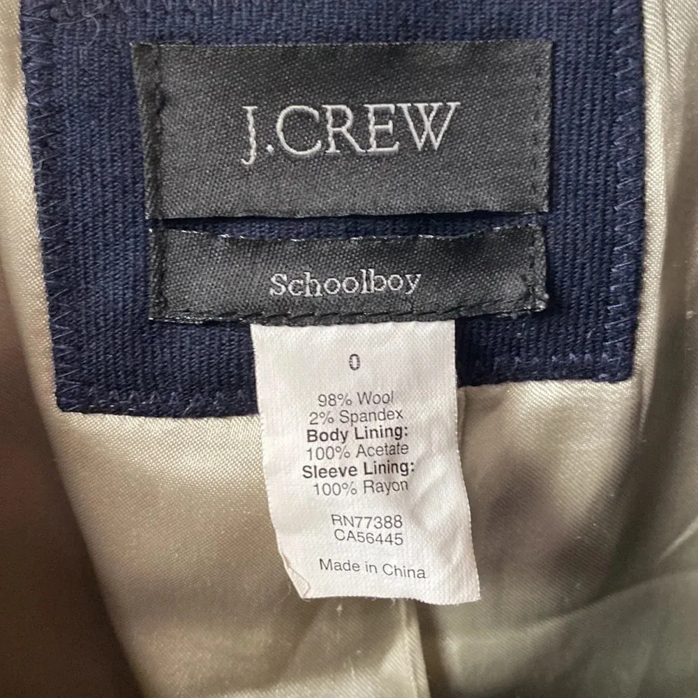 J. Crew Schoolboy Blazer in Navy Schoolboy Jacket Two Button Wool Stretch Size 0 - Image 7