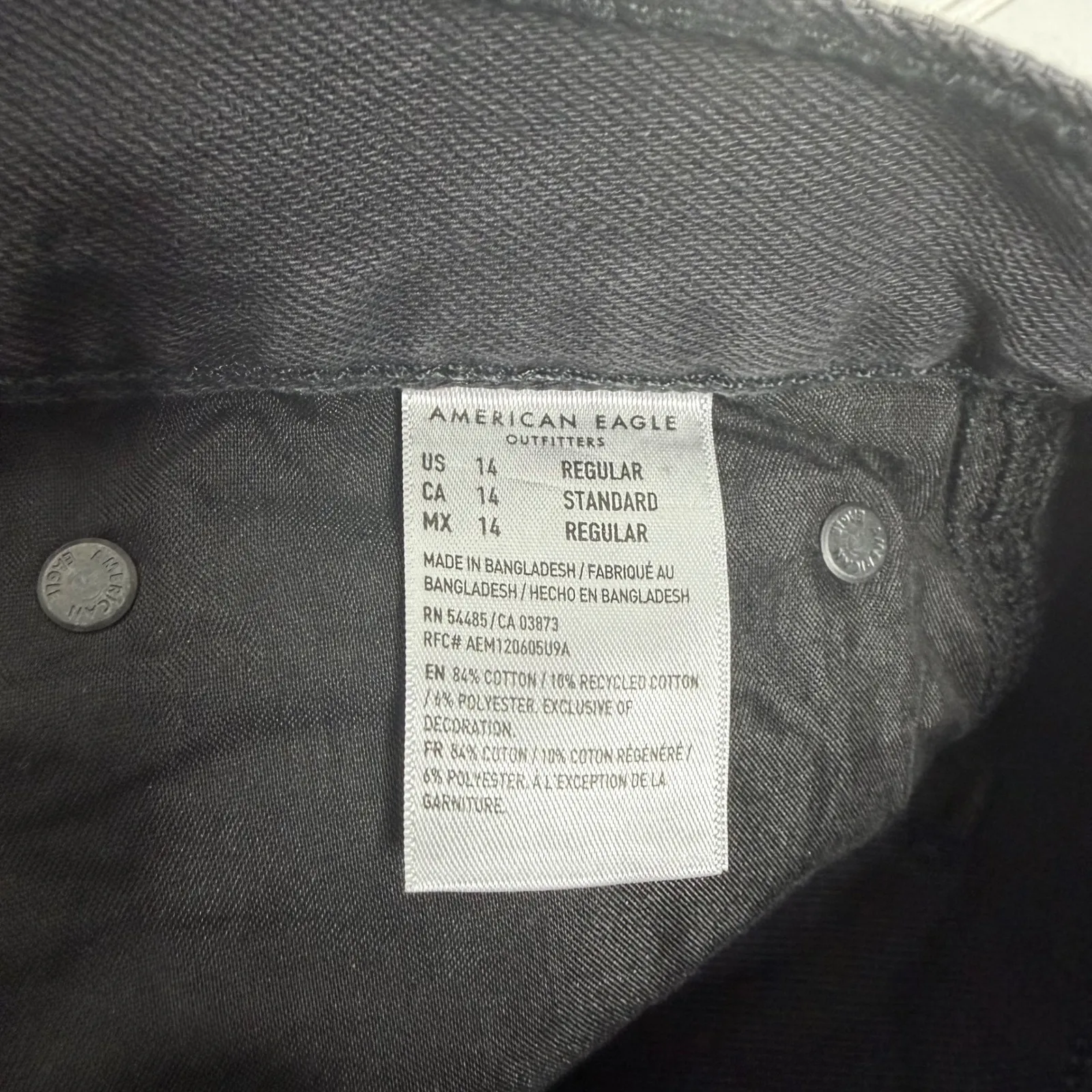 American Eagle Outfitters Low Rise Skate Jeans Black Wide Leg Size 14 - Image 7