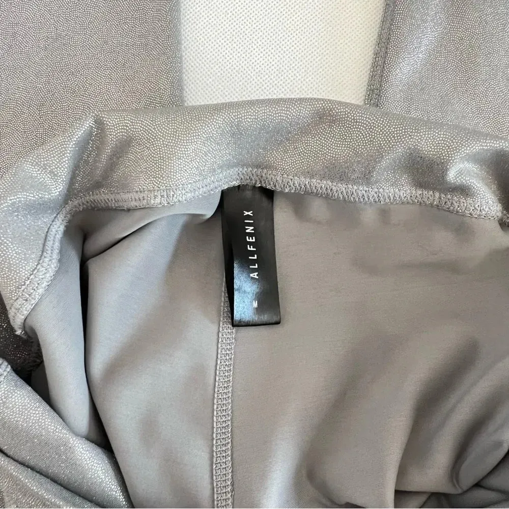 AllFENIX Leggings Size Medium Liquid Silver 7/8 Length Pants Gray - Image 6