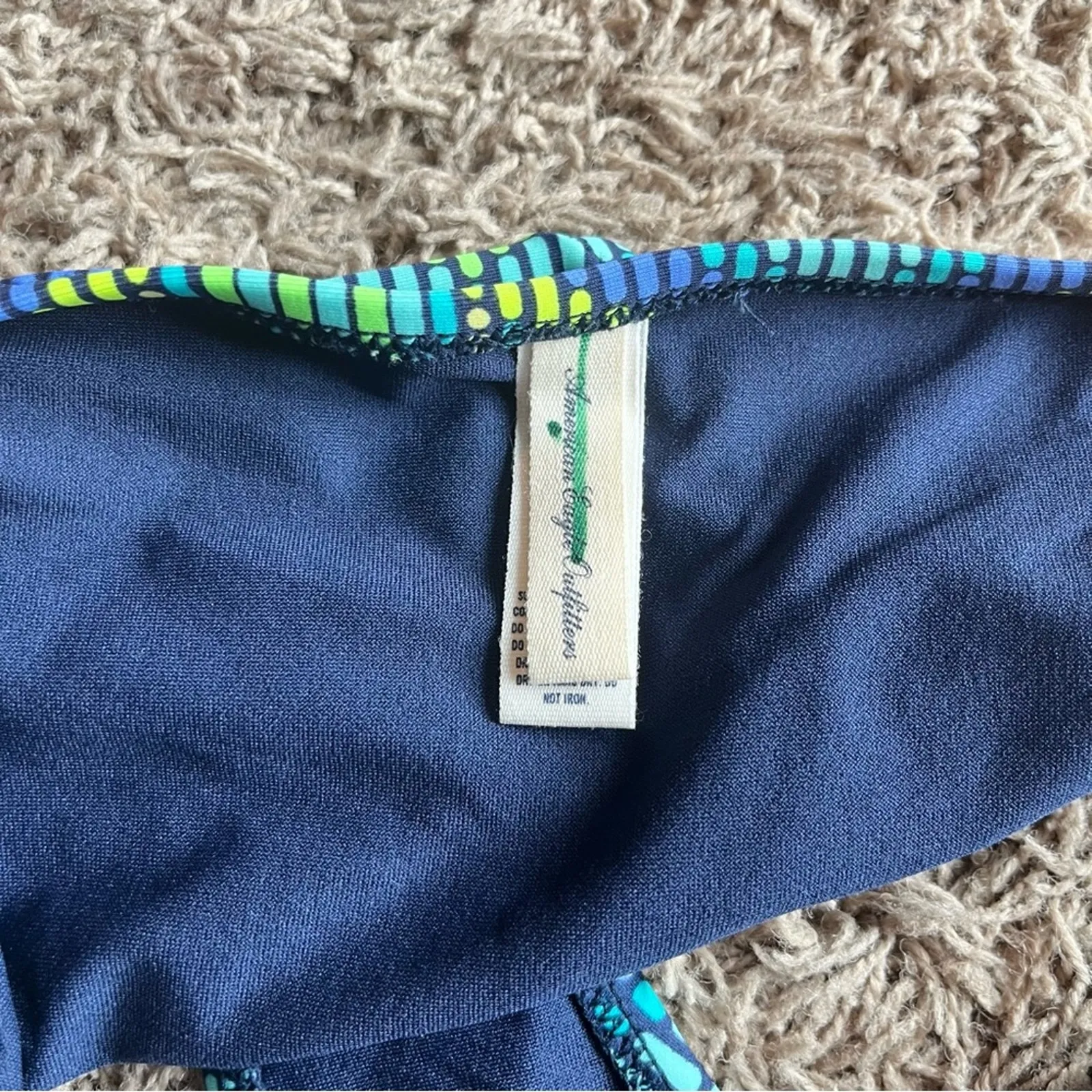 American Eagle Blue / Yellow Printed Swim Bikini Bottom Size Medium - Image 3