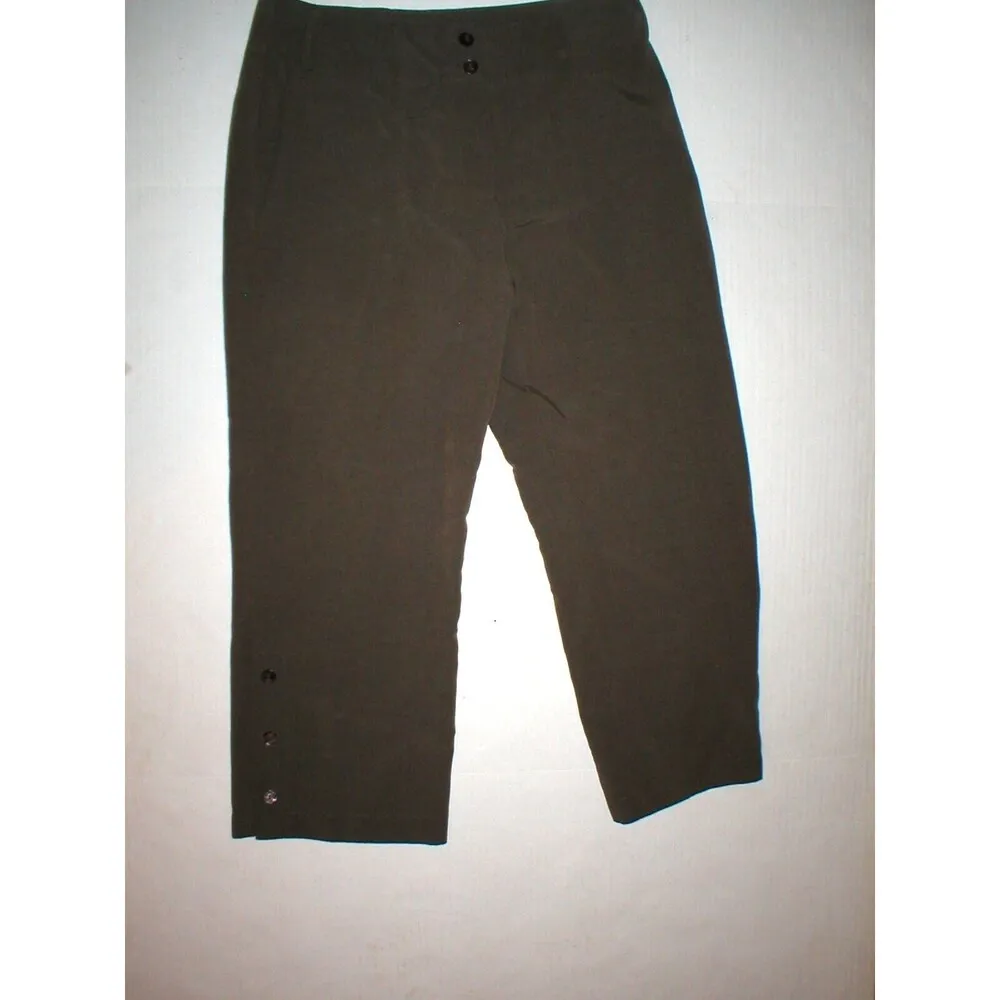 New NWT $129 Coldwater Creek Robert Kitchen Side Vent Pants Womens 6 Brown Crop - Image 3